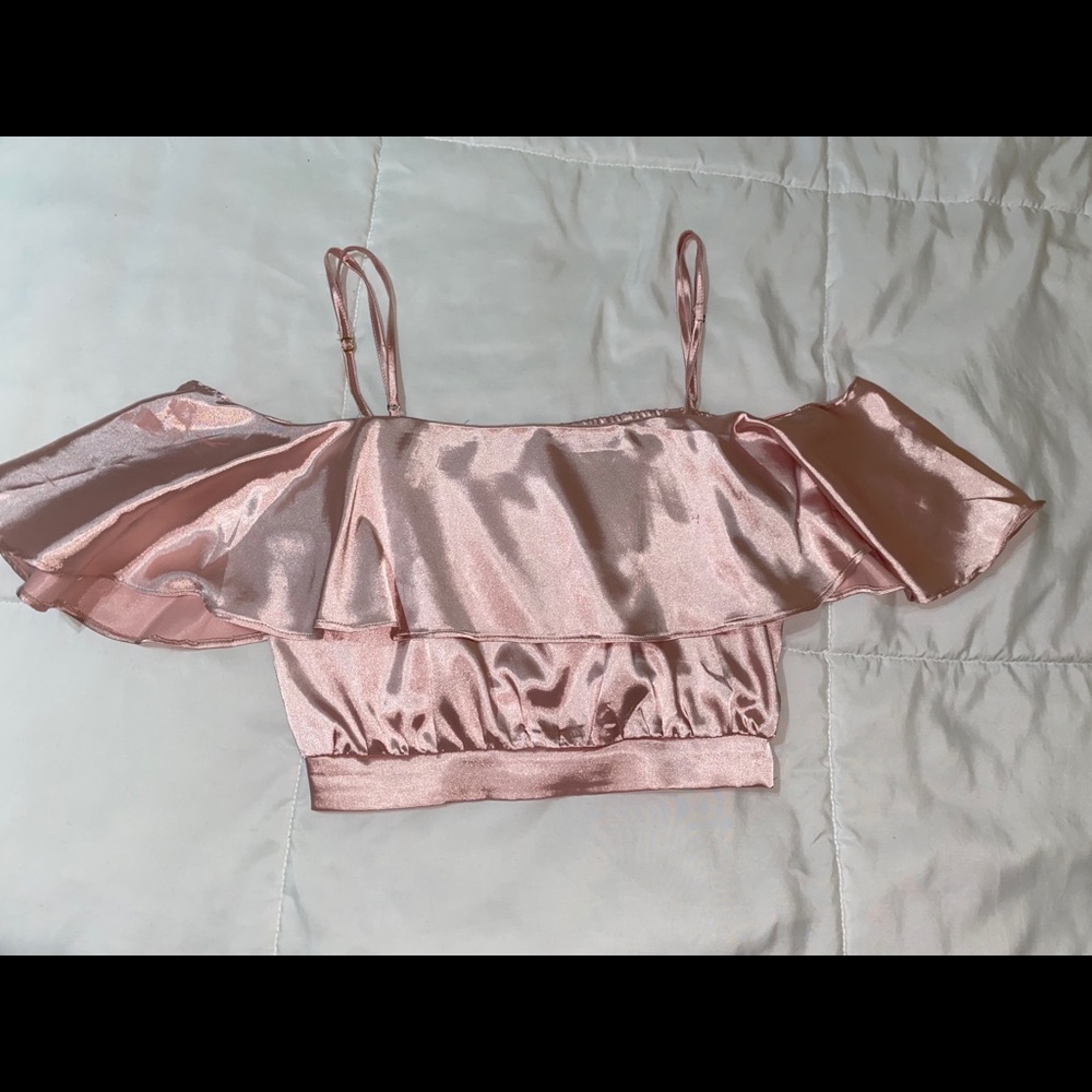 Pink Silk Crop Top